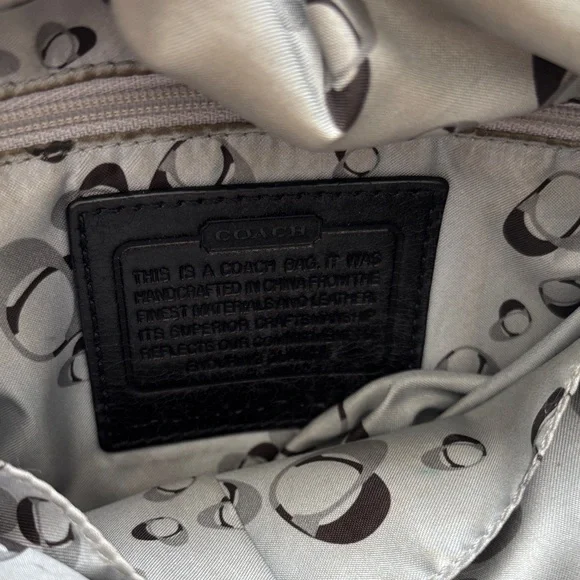 Y2K COACH Poppy Hand Bag Leather Black w/ Shoulder Strap - Picture 4 of 8